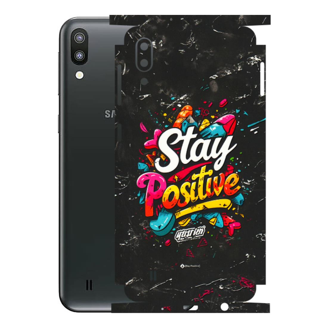 Samsung M/F/Note/Flip and C Phone Skins (All Models) - Stay Positive Black - 3D Embossed Finish (L-31) Samsung Galaxy M10