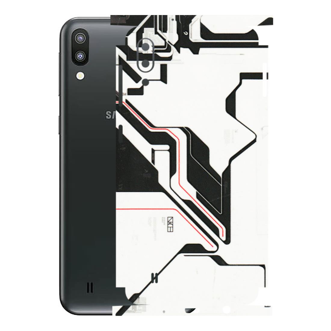 Samsung M/F/Note/Flip and C Phone Skins (All Models) - White Techy Logo - 3D Embossed Finish (L-312) Samsung Galaxy M10
