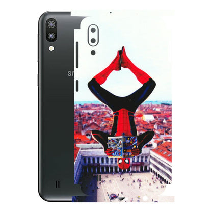 Samsung M/F/Note/Flip and C Phone Skins (All Models) - Spiderman Hanging - 3D Embossed Finish (L-53) Samsung Galaxy M10