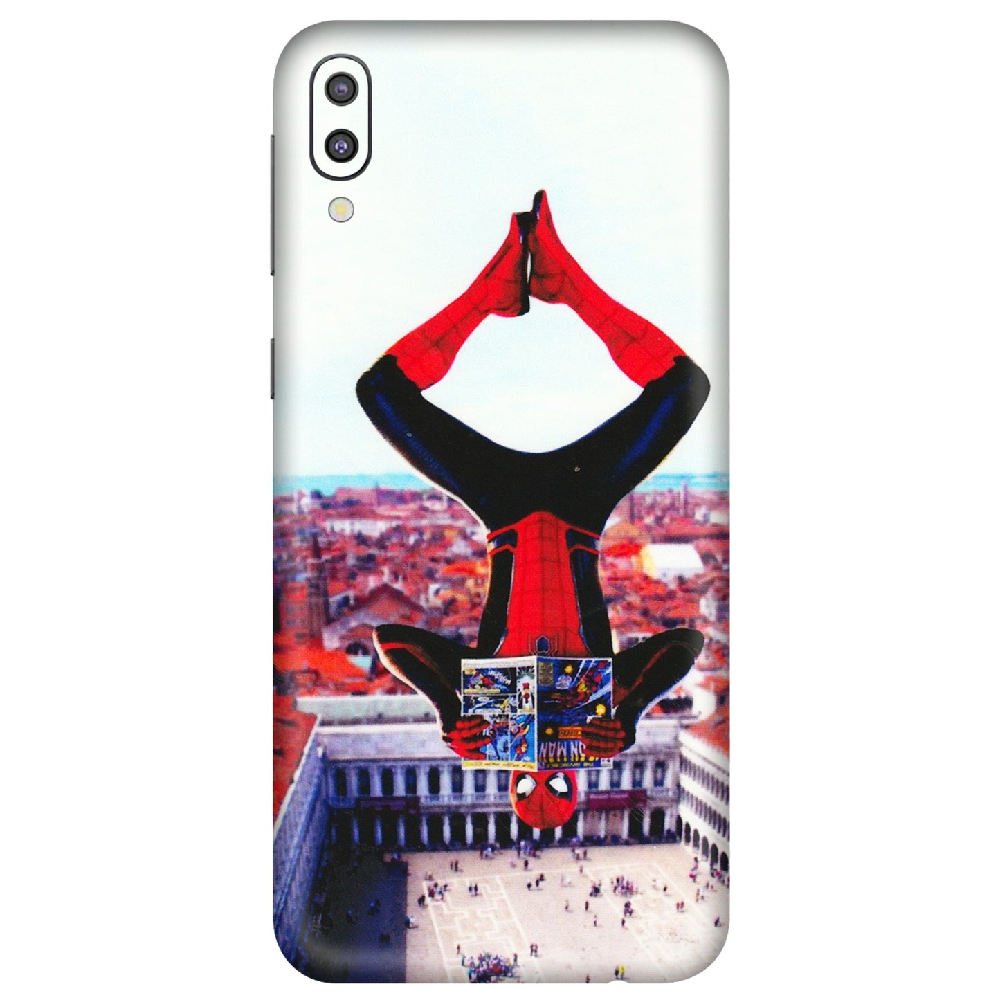 Samsung M/F/Note/Flip and C Phone Skins (All Models) - Spiderman Hanging - 3D Embossed Finish (L-53) Samsung Galaxy M10