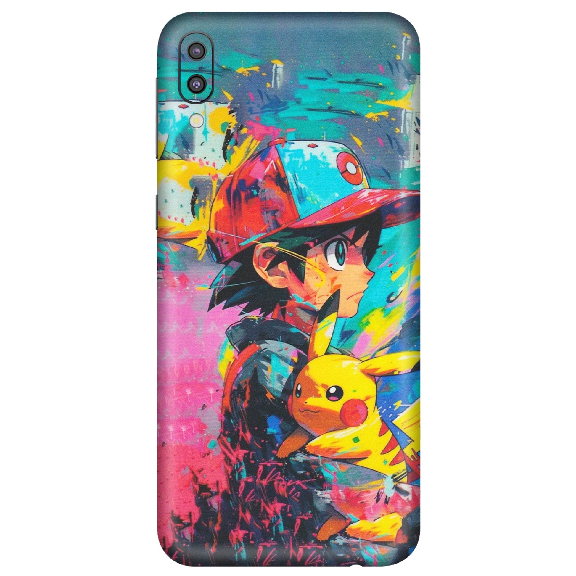 Samsung M/F/Note/Flip and C Phone Skins (All Models) - Ash & Pikachu - Matte Finish (M-26) Samsung Galaxy M10