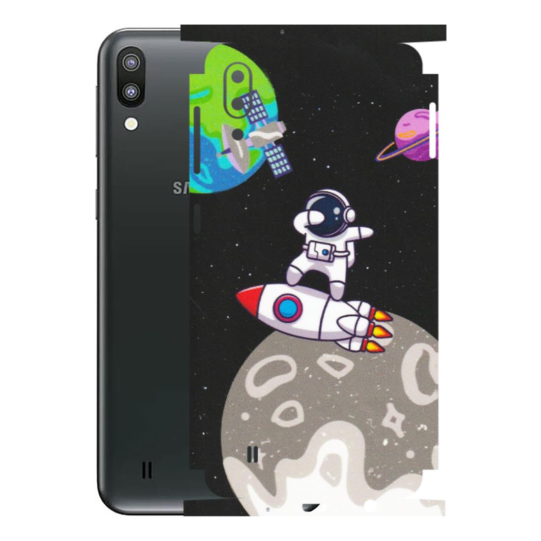 Samsung M/F/Note/Flip and C Phone Skins (All Models) - Astronaut Vibing Toon Running - Matte Finish (M-39) Samsung Galaxy M10