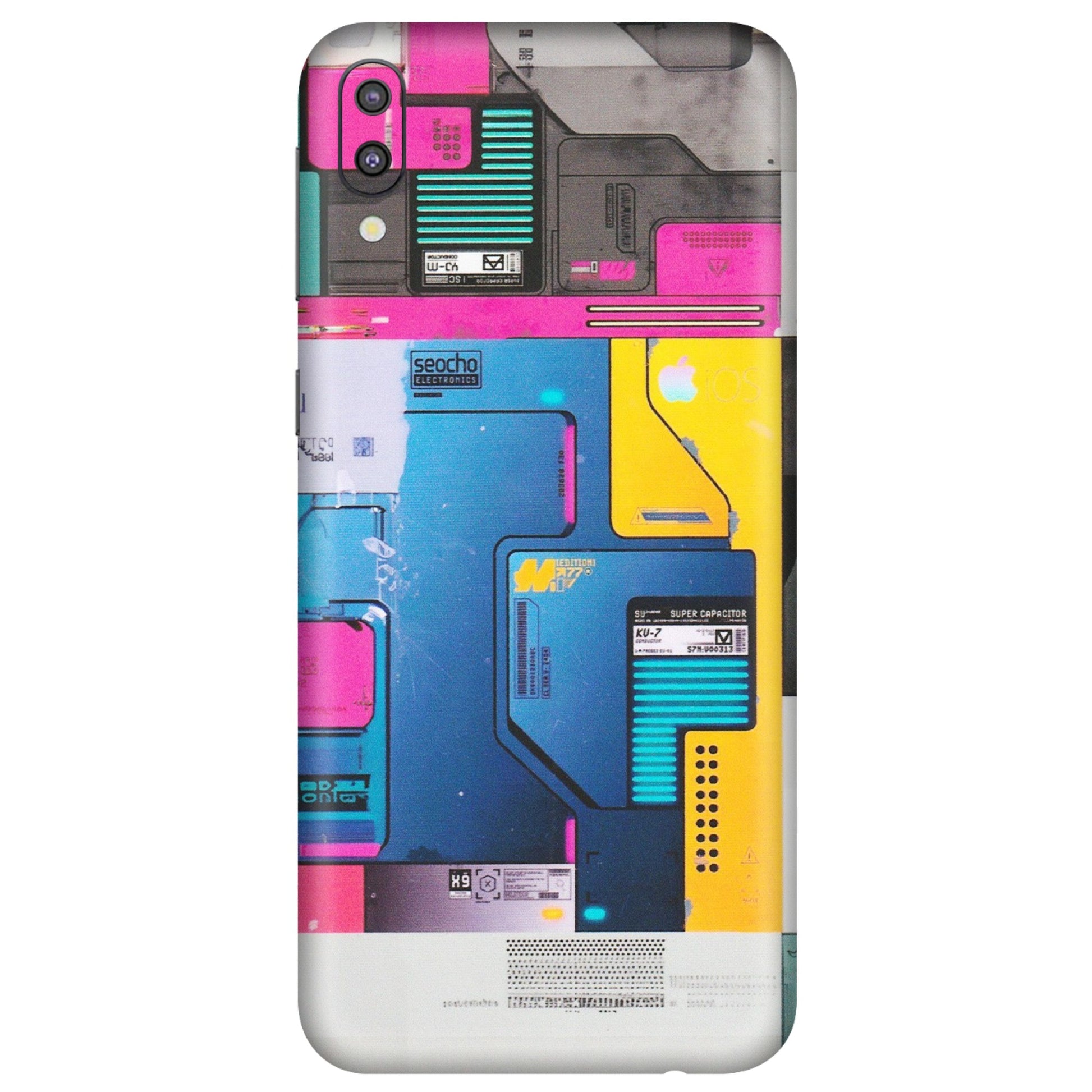 Samsung M/F/Note/Flip and C Phone Skins (All Models) - Colourfull Motherboard Internals - Matte Finish (M-55) Samsung Galaxy M10