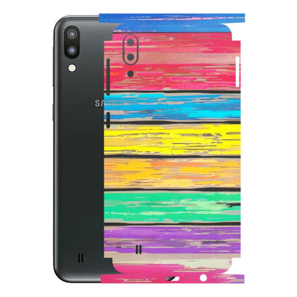 Samsung M/F/Note/Flip and C Phone Skins (All Models) - Multi Colour Wooden Wall - Matte Finish (M-96) Samsung Galaxy M10