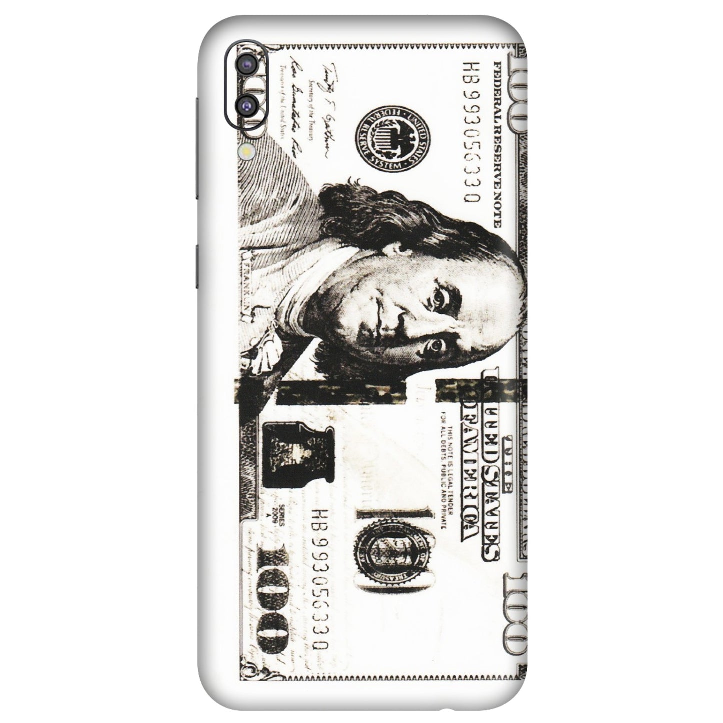 Samsung M/F/Note/Flip and C Phone Skins (All Models) - 100 Dollar Currency - Transparent Finish (T-01) Samsung Galaxy M10