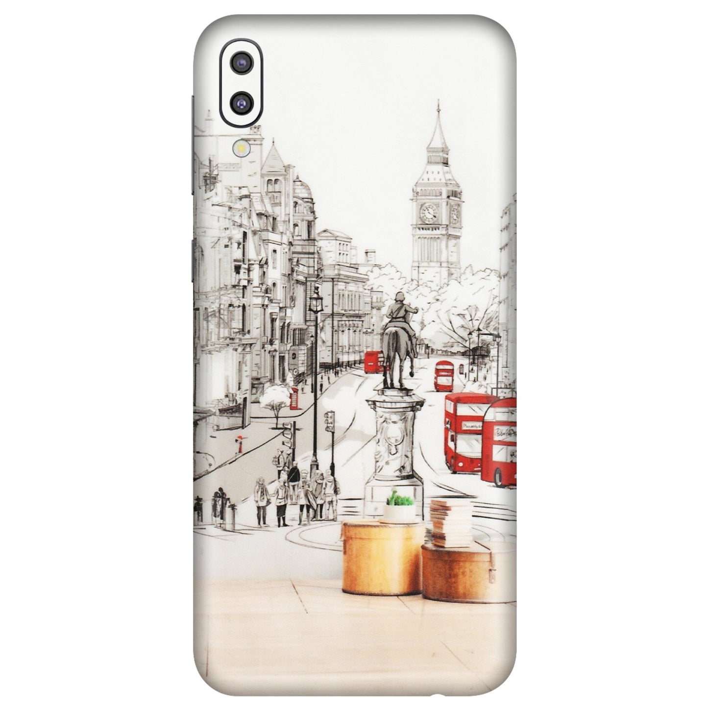 Samsung M/F/Note/Flip and C Phone Skins (All Models) - London Street - Transparent Finish (T-02) Samsung Galaxy M10