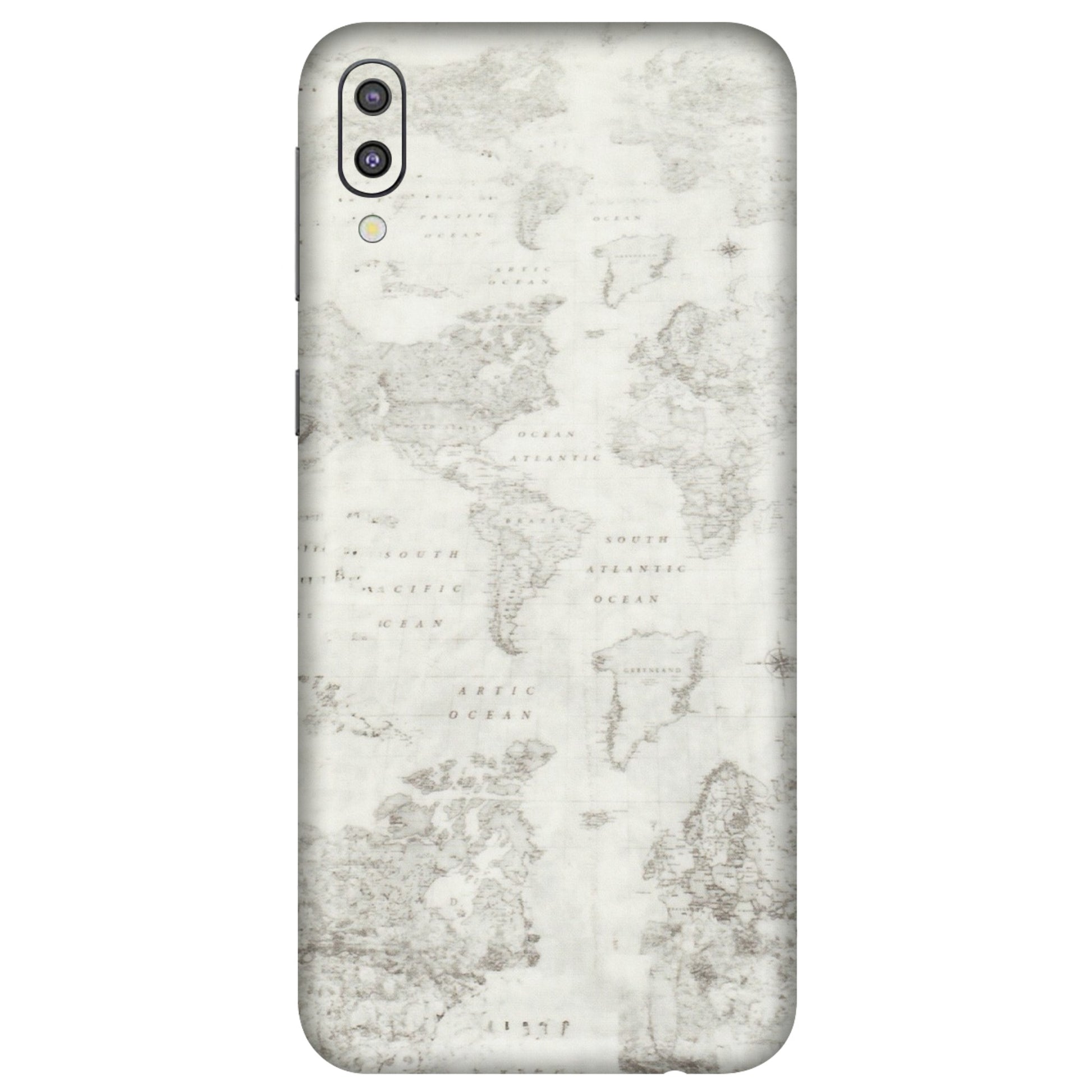 Samsung M/F/Note/Flip and C Phone Skins (All Models) - World Travel Map - Transparent Finish (T-04) Samsung Galaxy M10