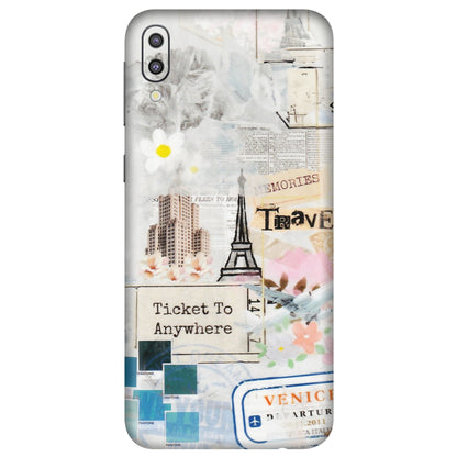 Samsung M/F/Note/Flip and C Phone Skins (All Models) - Travel Memories - Transparent Finish (T-09) Samsung Galaxy M10