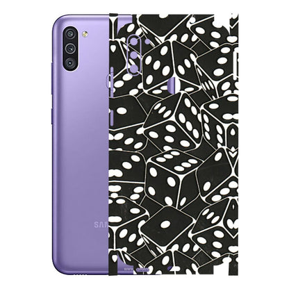 Samsung M/F/Note/Flip and C Phone Skins (All Models) - Big Black Dices - 3D Embossed Finish (L-106) Samsung Galaxy M11