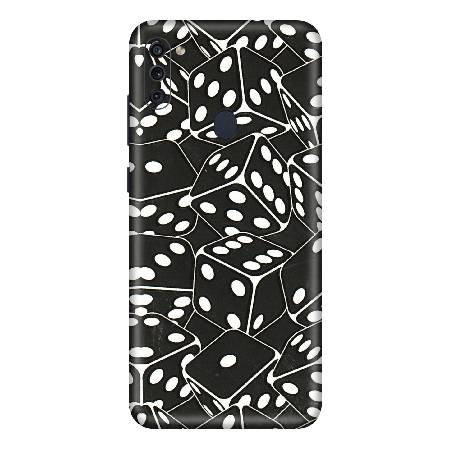 Samsung M/F/Note/Flip and C Phone Skins (All Models) - Big Black Dices - 3D Embossed Finish (L-106) Samsung Galaxy M11