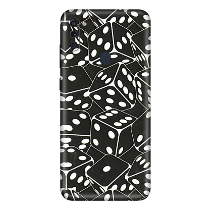 Samsung M/F/Note/Flip and C Phone Skins (All Models) - Big Black Dices - 3D Embossed Finish (L-106) Samsung Galaxy M11