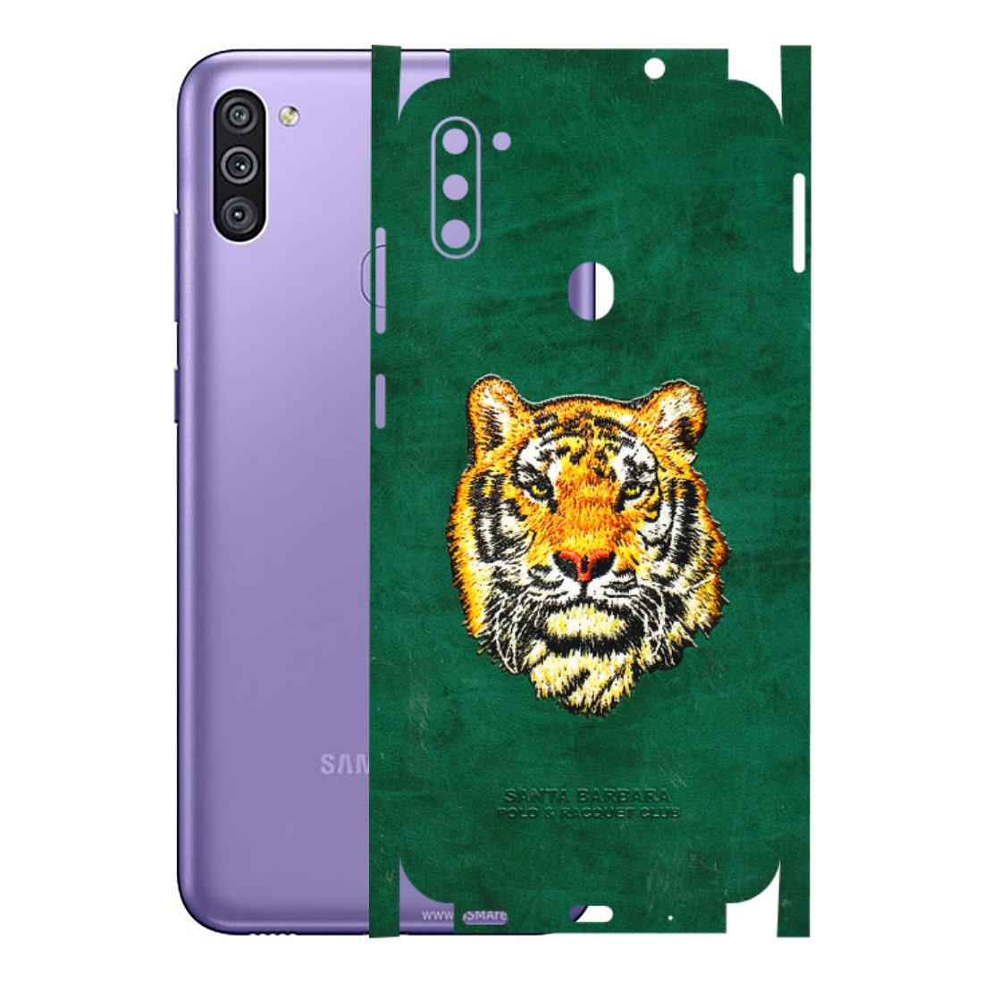 Samsung M/F/Note/Flip and C Phone Skins (All Models) - Leather Feel Tiger - 3D Embossed Finish (L-111) Samsung Galaxy M11