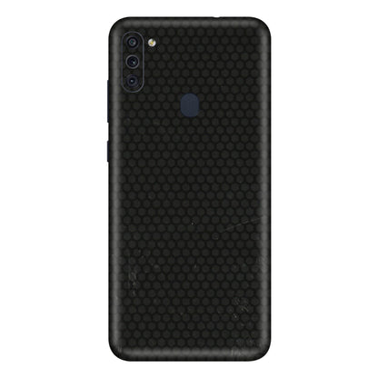 Samsung M/F/Note/Flip and C Phone Skins (All Models) - Black honeycomb - 3D Embossed Finish (L-114) Samsung Galaxy M11