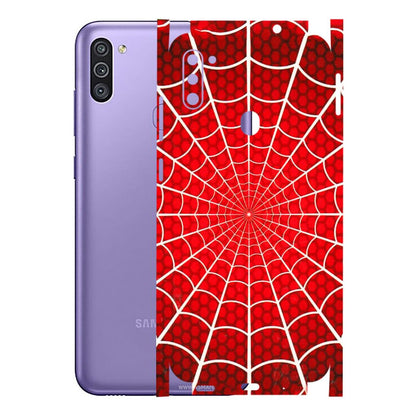 Samsung M/F/Note/Flip and C Phone Skins (All Models) - Classic Spidey Web - 3D Embossed Finish (L-115) Samsung Galaxy M11