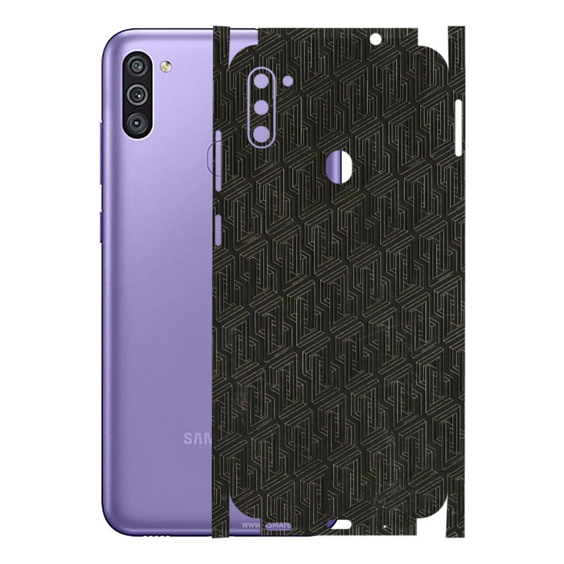 Samsung M/F/Note/Flip and C Phone Skins (All Models) - Black Abstract Pattern - 3D Embossed Finish (L-117) Samsung Galaxy M11