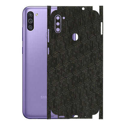 Samsung M/F/Note/Flip and C Phone Skins (All Models) - Black Abstract Pattern - 3D Embossed Finish (L-117) Samsung Galaxy M11