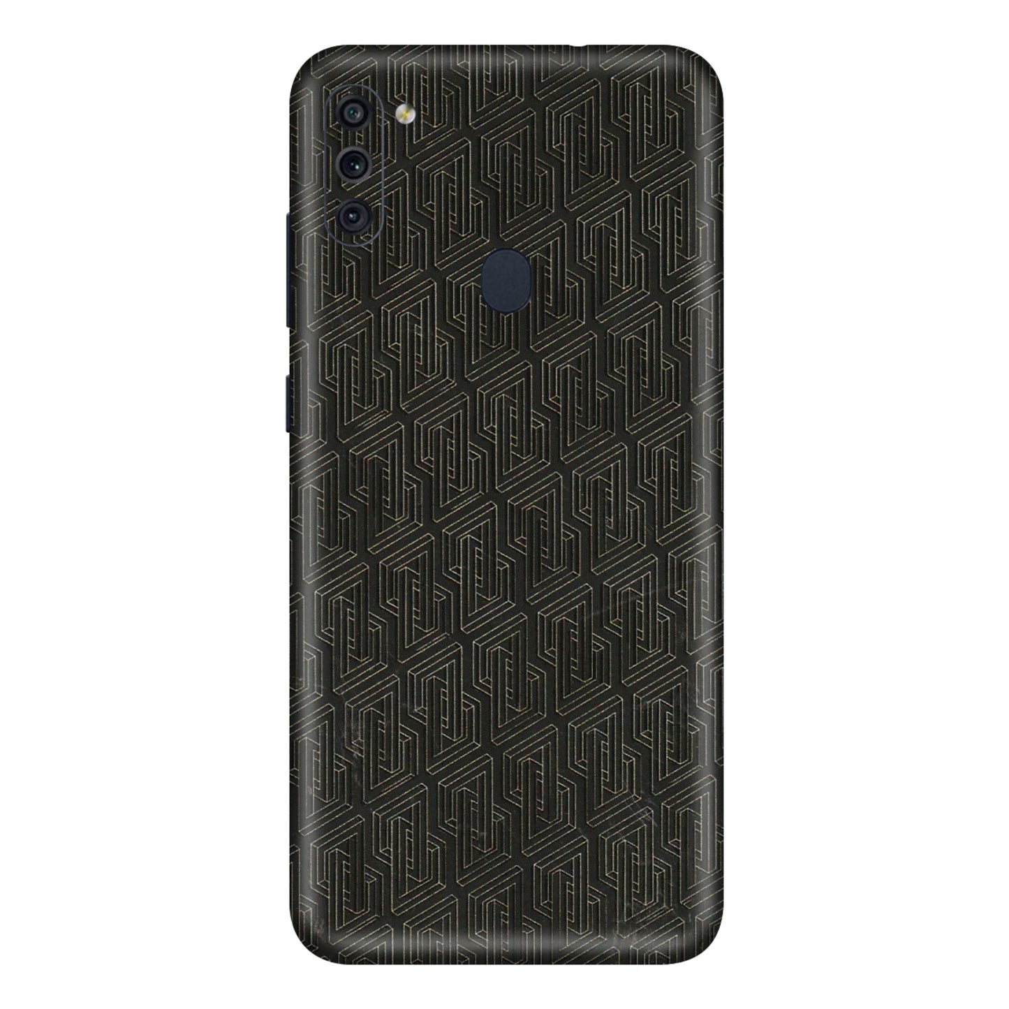 Samsung M/F/Note/Flip and C Phone Skins (All Models) - Black Abstract Pattern - 3D Embossed Finish (L-117) Samsung Galaxy M11