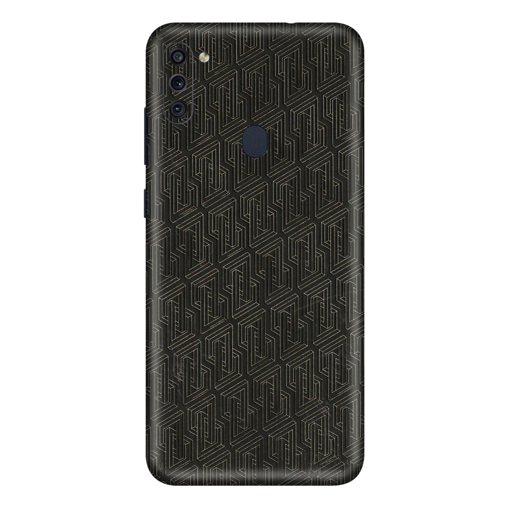 Samsung M/F/Note/Flip and C Phone Skins (All Models) - Black Abstract Pattern - 3D Embossed Finish (L-117) Samsung Galaxy M11