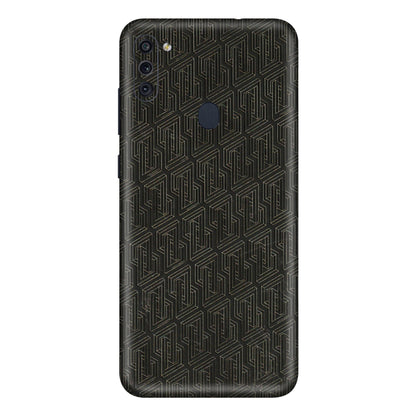 Samsung M/F/Note/Flip and C Phone Skins (All Models) - Black Abstract Pattern - 3D Embossed Finish (L-117) Samsung Galaxy M11