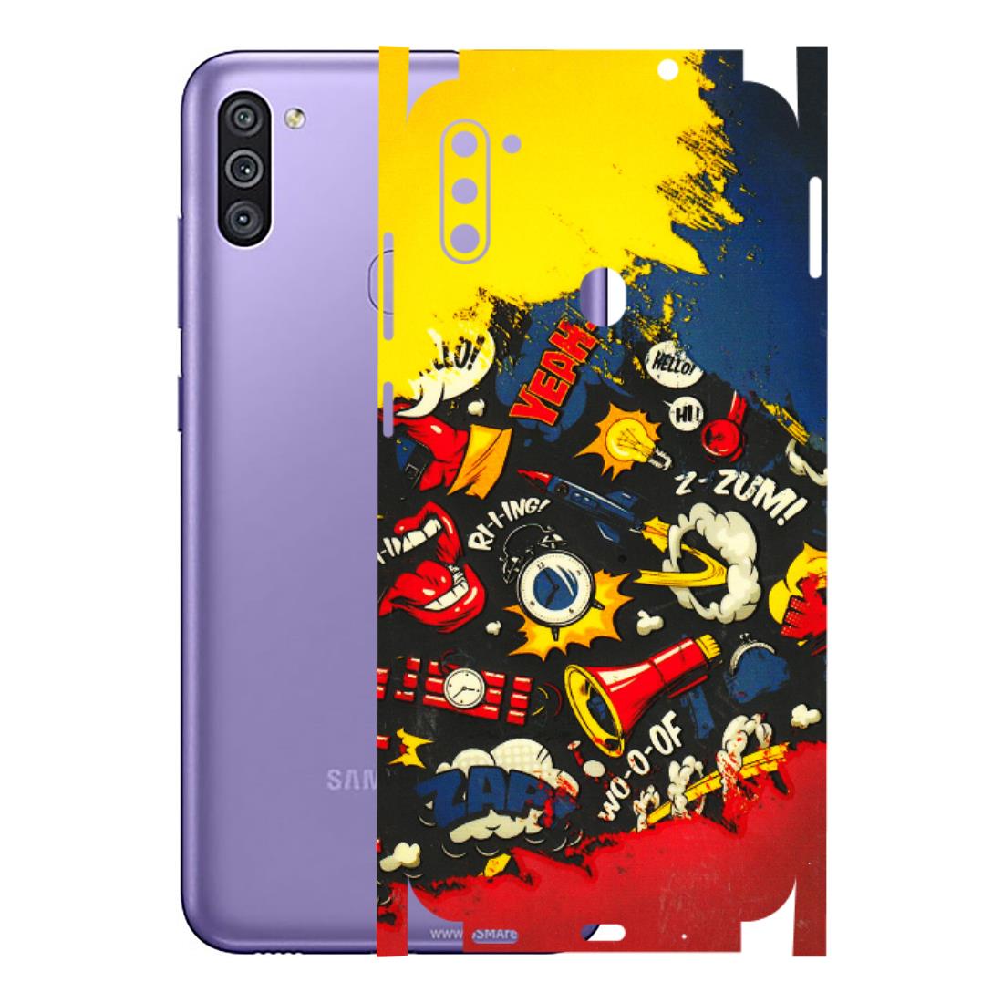 Samsung M/F/Note/Flip and C Phone Skins (All Models) - Pacific Doodle Art - 3D Embossed Finish (L-120) Samsung Galaxy M11