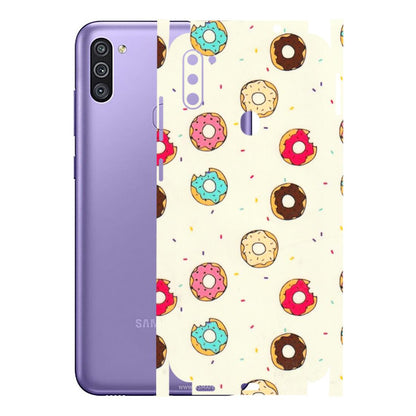 Samsung M/F/Note/Flip and C Phone Skins (All Models) - Mini Donuts Doodle Art - 3D Embossed Finish (L-122) Samsung Galaxy M11