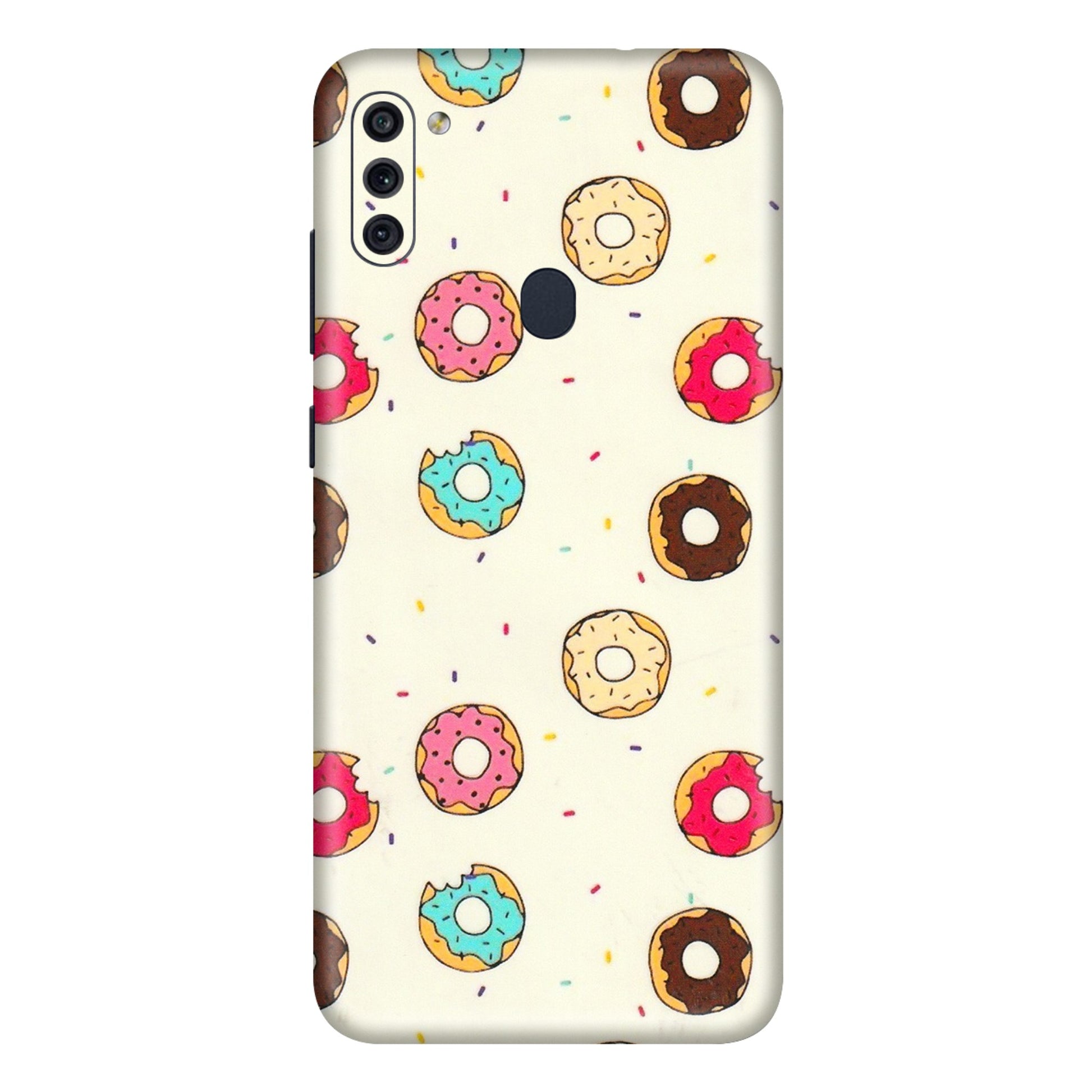 Samsung M/F/Note/Flip and C Phone Skins (All Models) - Mini Donuts Doodle Art - 3D Embossed Finish (L-122) Samsung Galaxy M11