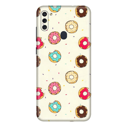 Samsung M/F/Note/Flip and C Phone Skins (All Models) - Mini Donuts Doodle Art - 3D Embossed Finish (L-122) Samsung Galaxy M11