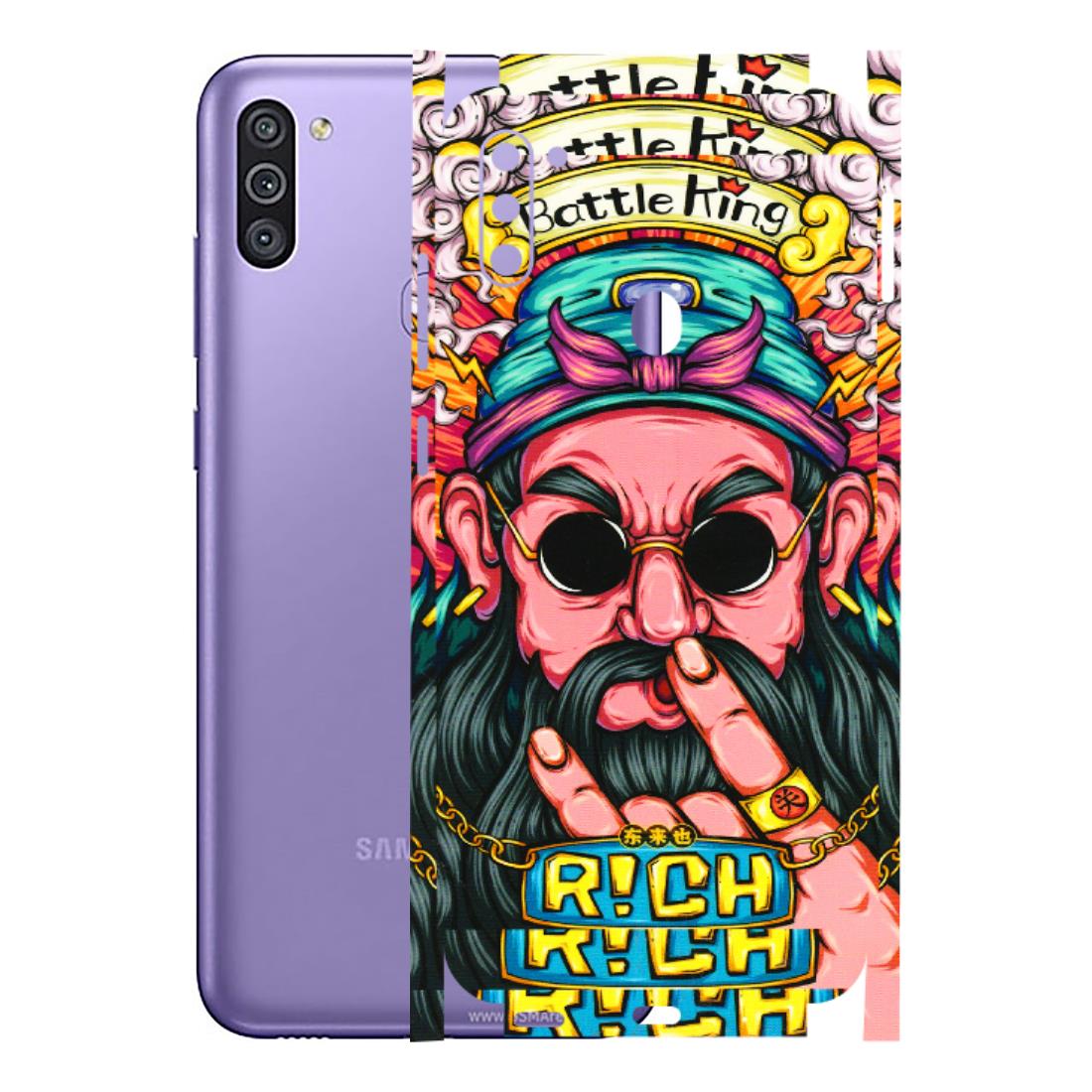 Samsung M/F/Note/Flip and C Phone Skins (All Models) - Battle King Dude Face - 3D Embossed Finish (L-178) Samsung Galaxy M11