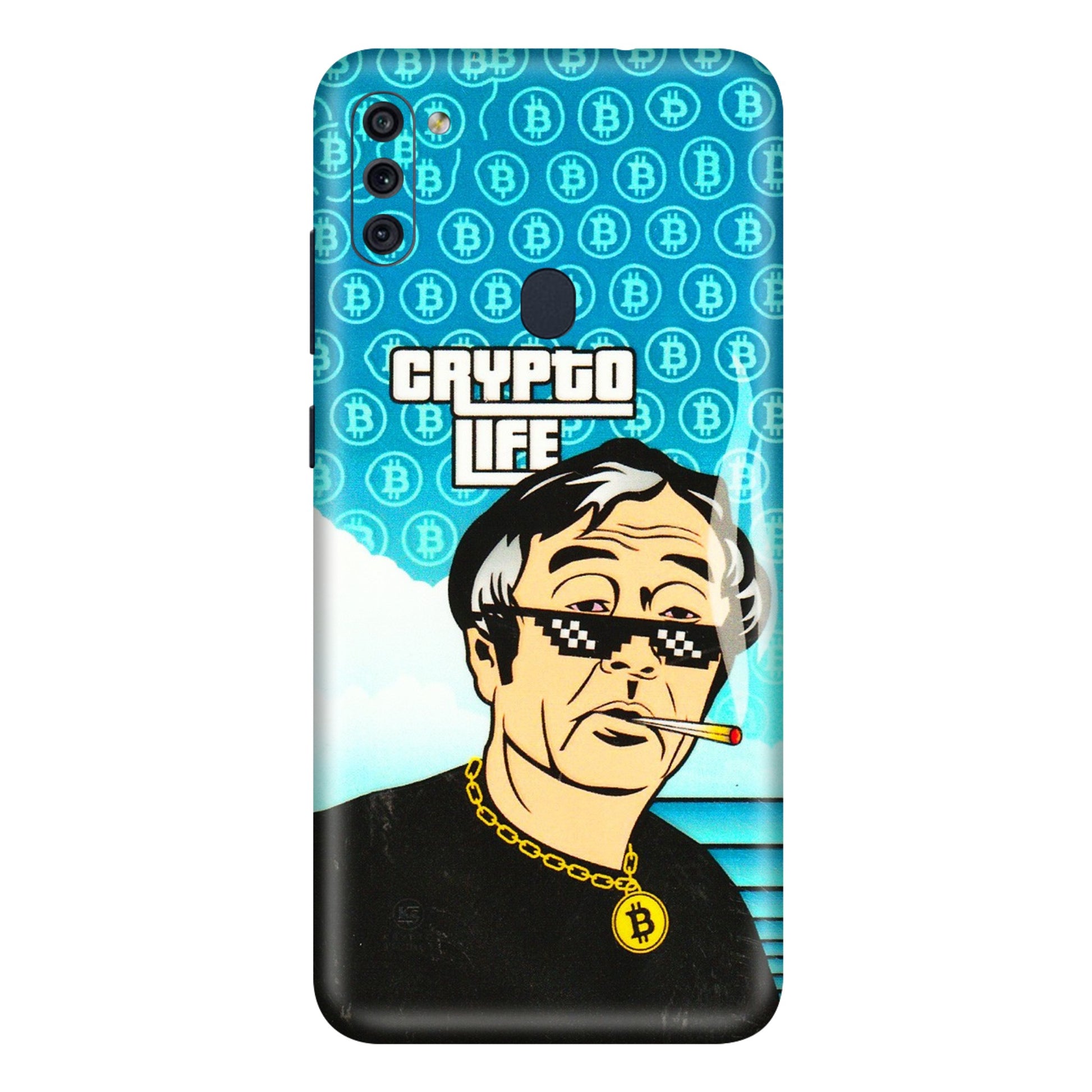 Samsung M/F/Note/Flip and C Phone Skins (All Models) - Crypto Thug Life - 3D Embossed Finish (L-179) Samsung Galaxy M11