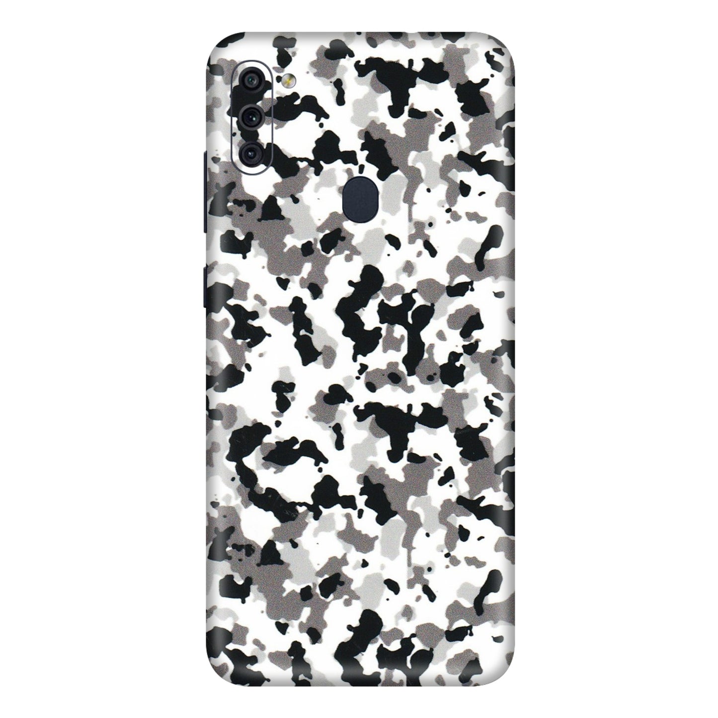 Samsung M/F/Note/Flip and C Phone Skins (All Models) - White Black Camouflage - 3D Embossed Finish (L-18) Samsung Galaxy M11
