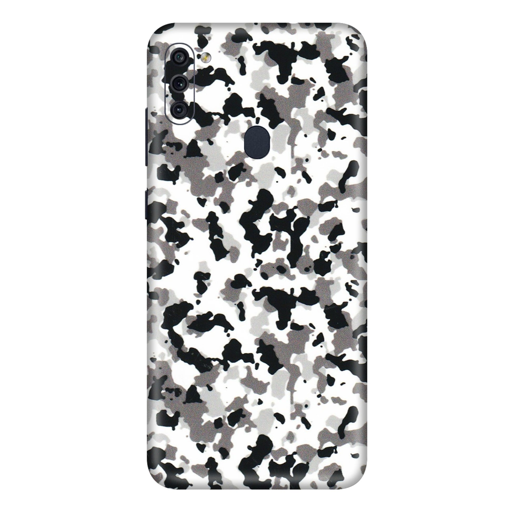 Samsung M/F/Note/Flip and C Phone Skins (All Models) - White Black Camouflage - 3D Embossed Finish (L-18) Samsung Galaxy M11
