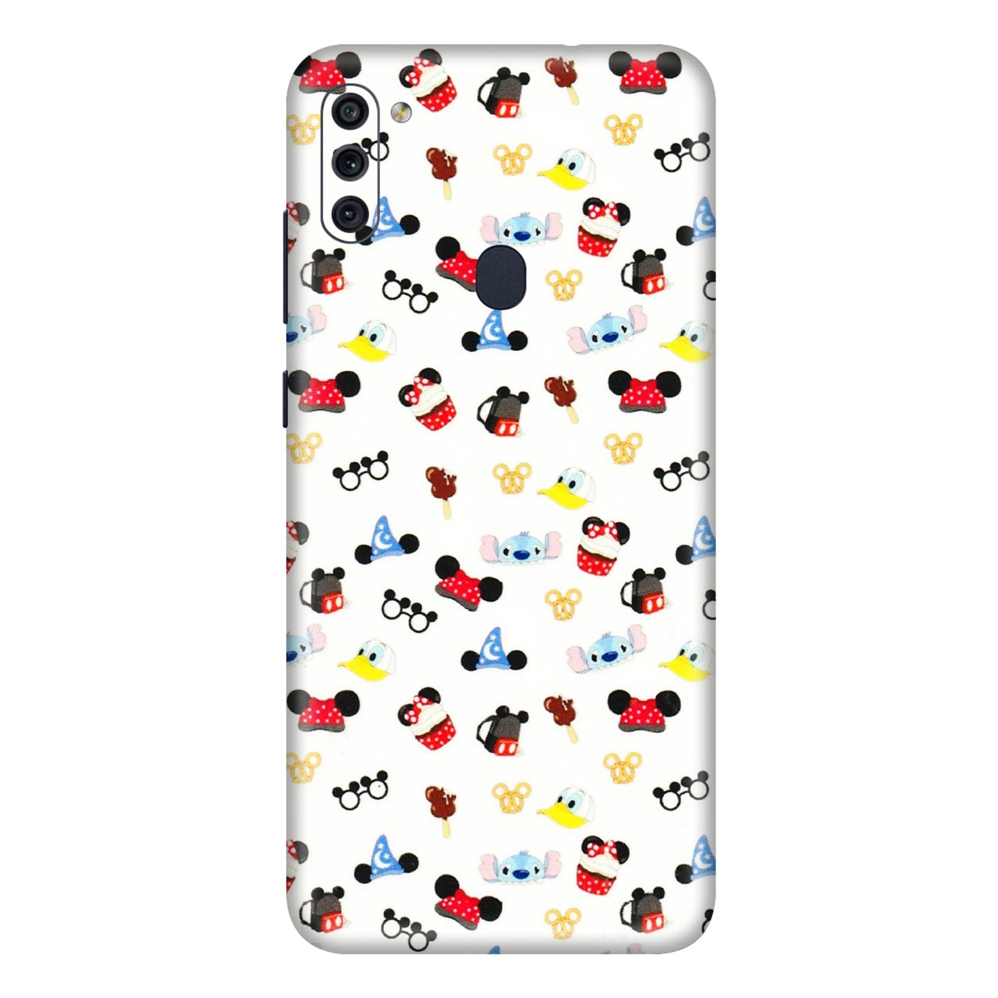 Samsung M/F/Note/Flip and C Phone Skins (All Models) - Minnie Mouse & Donald Doodles s - 3D Embossed Finish (L-194) Samsung Galaxy M11