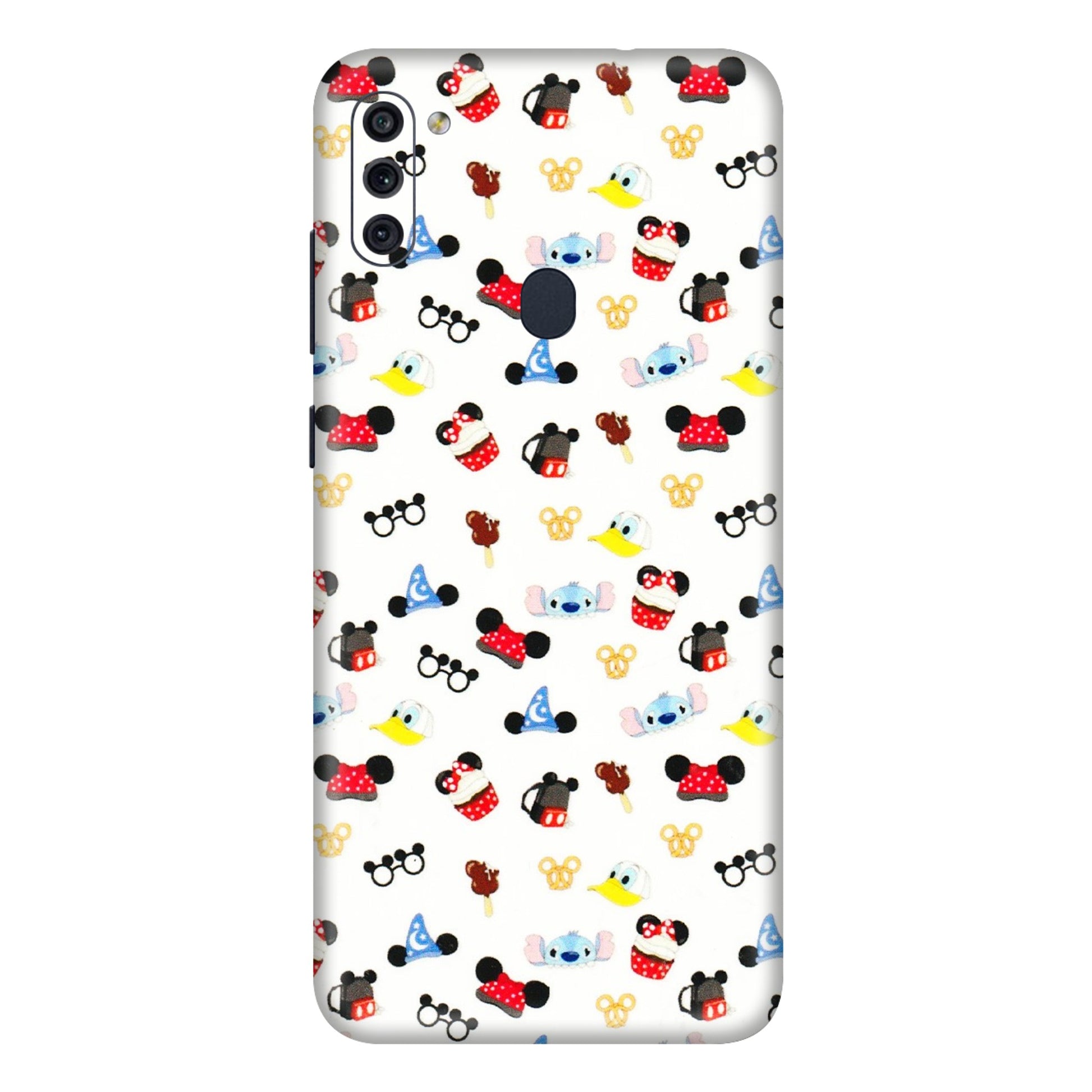Samsung M/F/Note/Flip and C Phone Skins (All Models) - Minnie Mouse & Donald Doodles s - 3D Embossed Finish (L-194) Samsung Galaxy M11