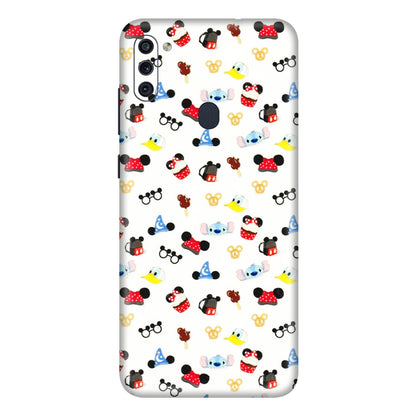Samsung M/F/Note/Flip and C Phone Skins (All Models) - Minnie Mouse & Donald Doodles s - 3D Embossed Finish (L-194) Samsung Galaxy M11