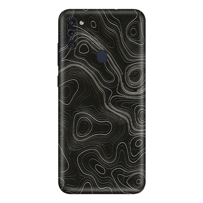 Samsung M/F/Note/Flip and C Phone Skins (All Models) - Black Swirl - 3D Embossed Finish (L-196) Samsung Galaxy M11