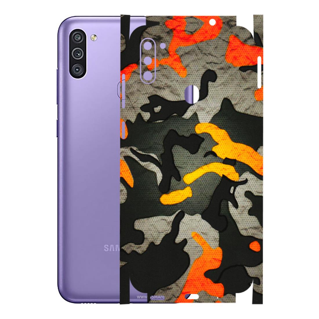 Samsung M/F/Note/Flip and C Phone Skins (All Models) - Orange Camouflage - 3D Embossed Finish (L-204) Samsung Galaxy M11
