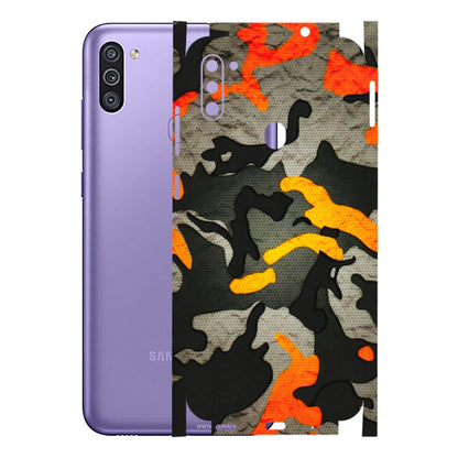 Samsung M/F/Note/Flip and C Phone Skins (All Models) - Orange Camouflage - 3D Embossed Finish (L-204) Samsung Galaxy M11