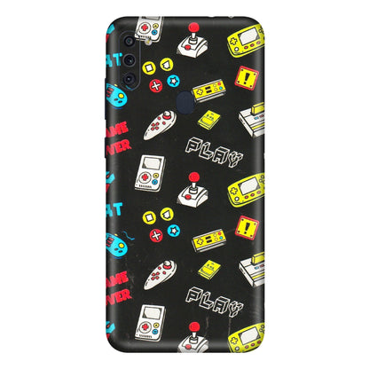 Samsung M/F/Note/Flip and C Phone Skins (All Models) - Gaming Doodles - 3D Embossed Finish (L-224) Samsung Galaxy M11