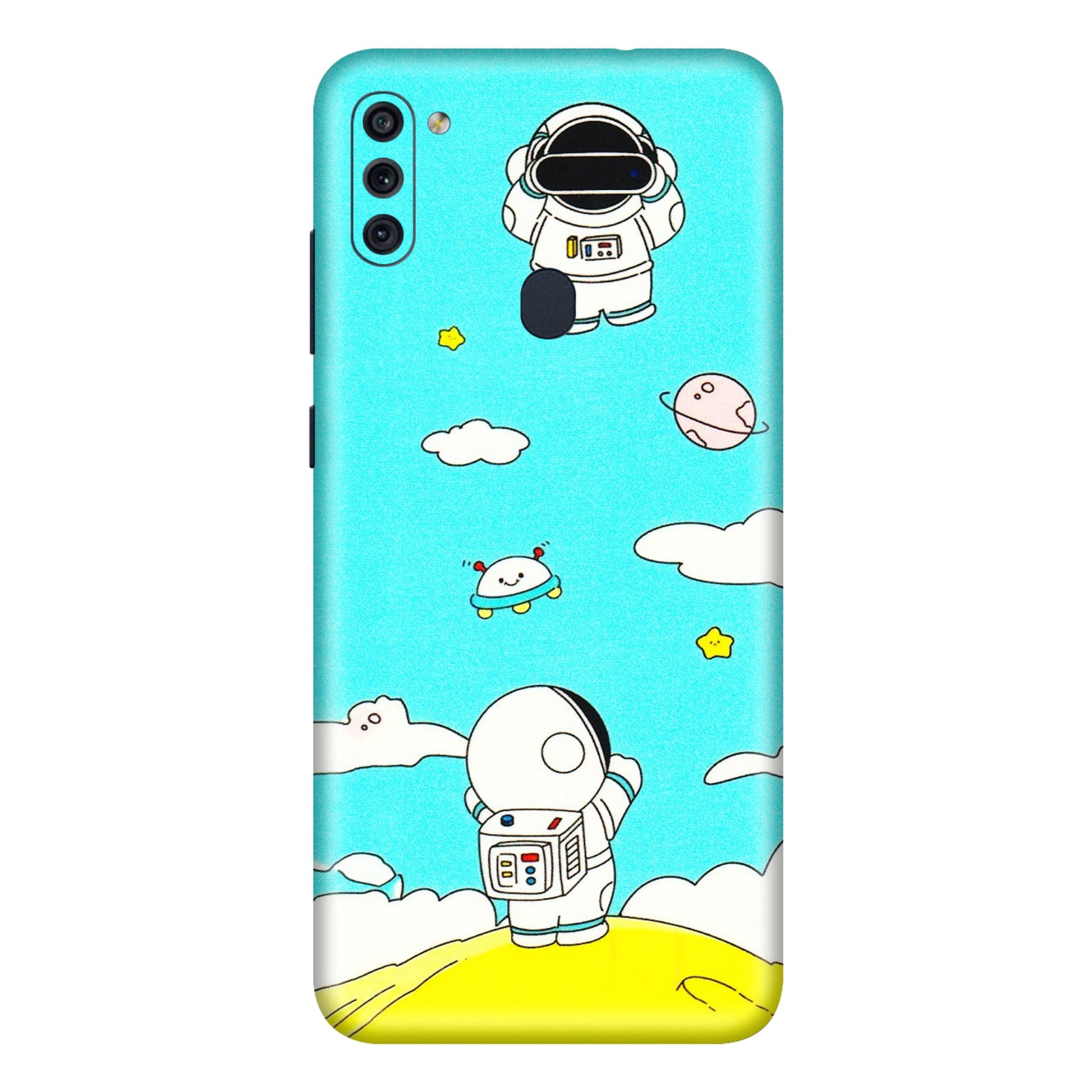 Samsung M/F/Note/Flip and C Phone Skins (All Models) - Blue Skies Astro Float - 3D Embossed Finish (L-230) Samsung Galaxy M11