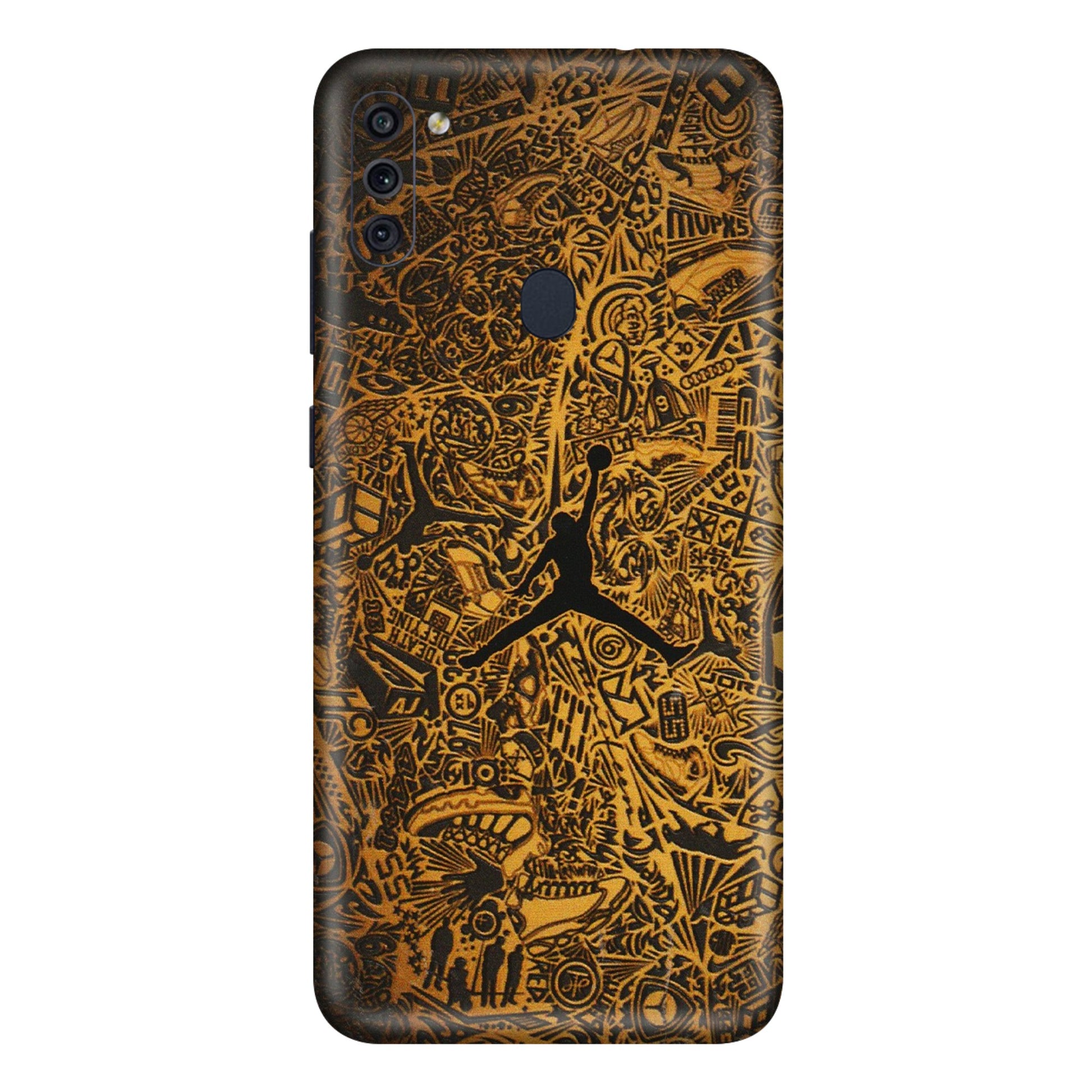 Samsung M/F/Note/Flip and C Phone Skins (All Models) - Premium Gold Basketball Player - 3D Embossed Finish (L-236) Samsung Galaxy M11
