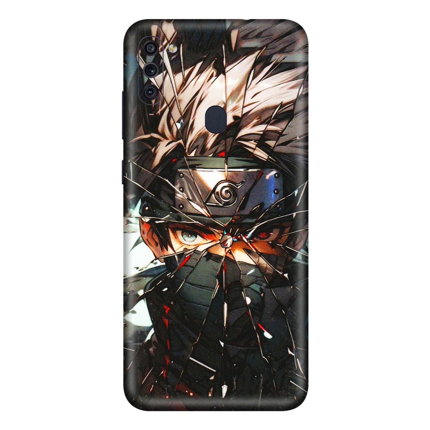 Samsung M/F/Note/Flip and C Phone Skins (All Models) - Kakashi Shattered Glass Effect - 3D Embossed Finish (L-237) Samsung Galaxy M11
