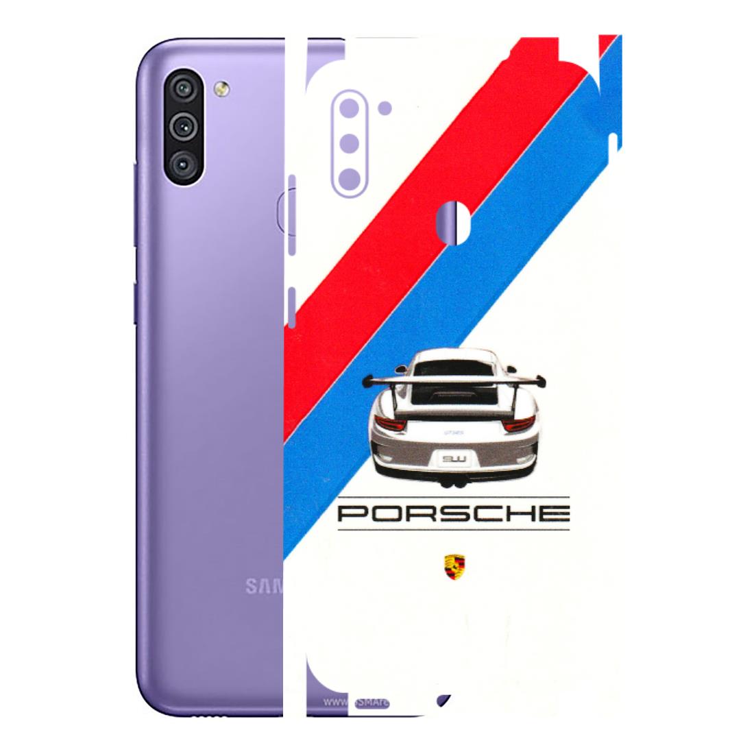 Samsung M/F/Note/Flip and C Phone Skins (All Models) - Porche Car Sober Logo - 3D Embossed Finish (L-248) Samsung Galaxy M11