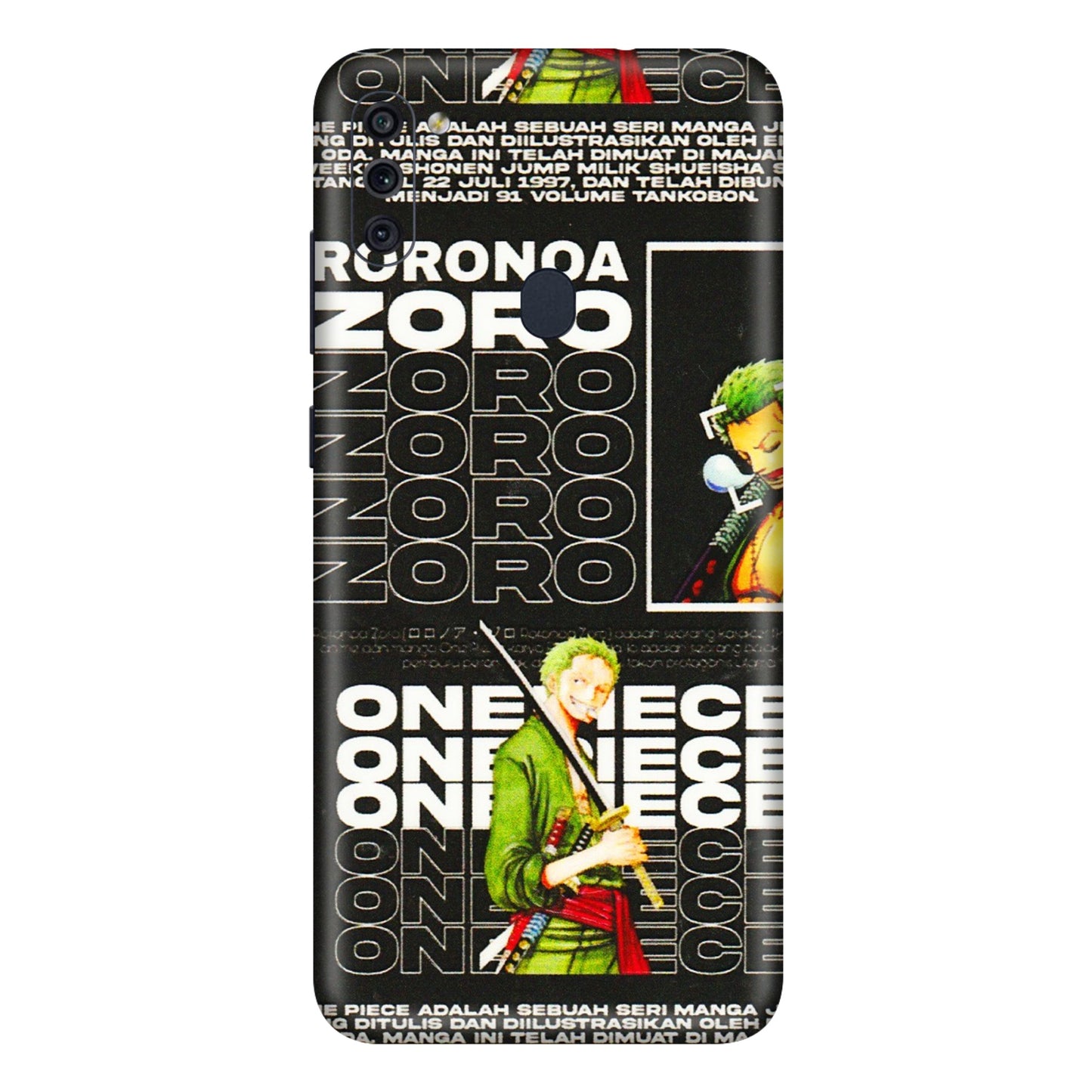 Samsung M/F/Note/Flip and C Phone Skins (All Models) - One Piece Zoro - 3D Embossed Finish (L-250) Samsung Galaxy M11