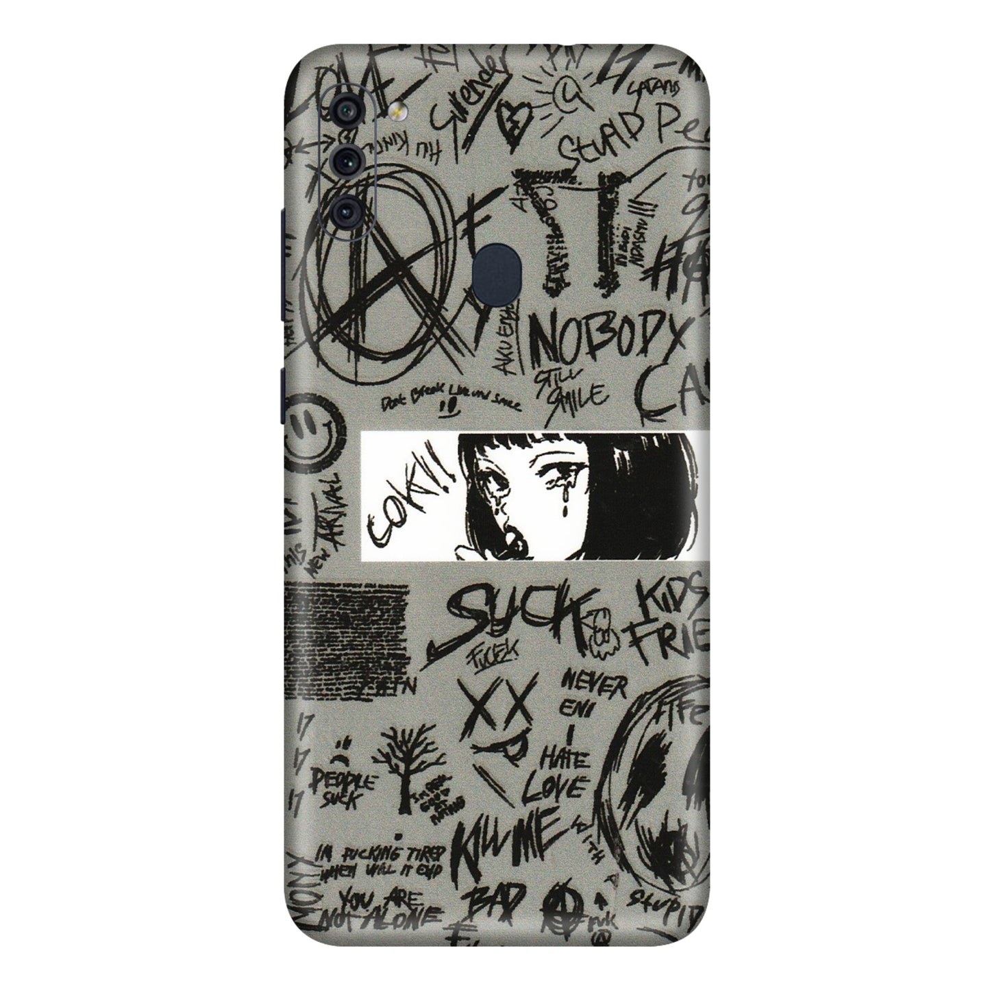 Samsung M/F/Note/Flip and C Phone Skins (All Models) - Never Have Love Anime - 3D Embossed Finish (L-260) Samsung Galaxy M11