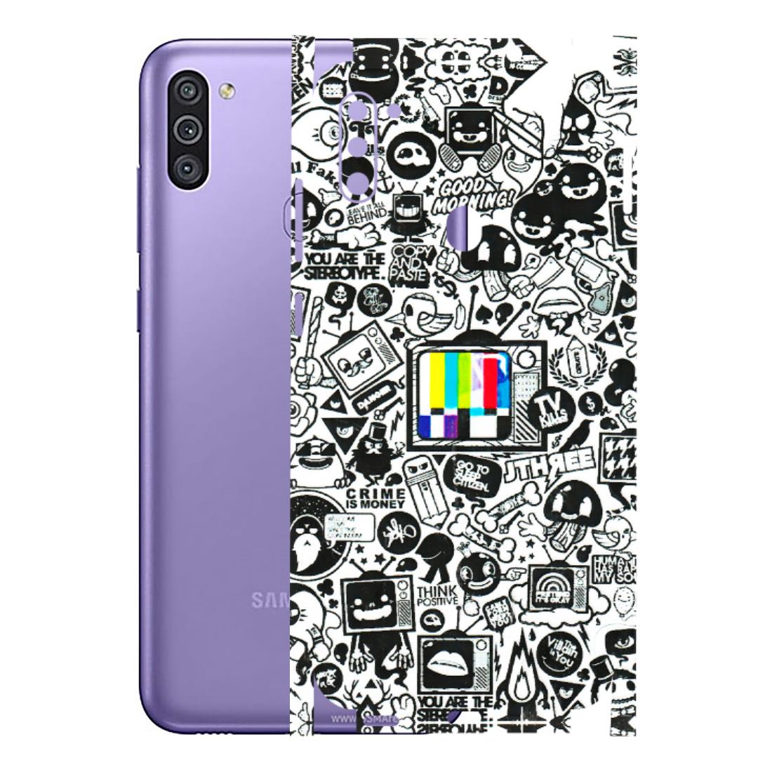 Samsung M/F/Note/Flip and C Phone Skins (All Models) - Doodles Positive Art - 3D Embossed Finish (L-263) Samsung Galaxy M11