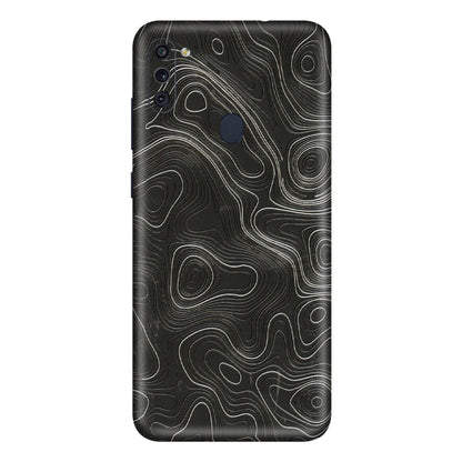 Samsung M/F/Note/Flip and C Phone Skins (All Models) - Abstract White Line Map - 3D Embossed Finish (L-269) Samsung Galaxy M11