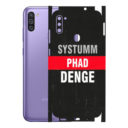 Samsung M/F/Note/Flip and C Phone Skins (All Models) - Systumm Phad Denge - 3D Embossed Finish (L-278) Samsung Galaxy M11