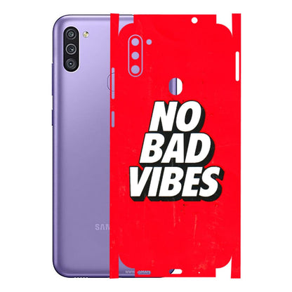 Samsung M/F/Note/Flip and C Phone Skins (All Models) - No Bad Vibes - 3D Embossed Finish (L-280) Samsung Galaxy M11