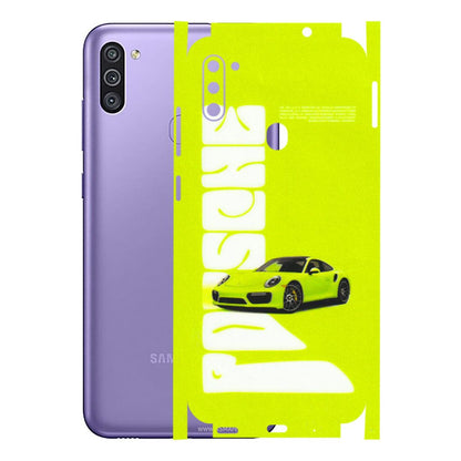 Samsung M/F/Note/Flip and C Phone Skins (All Models) - Lime Green Porche - 3D Embossed Finish (L-30) Samsung Galaxy M11