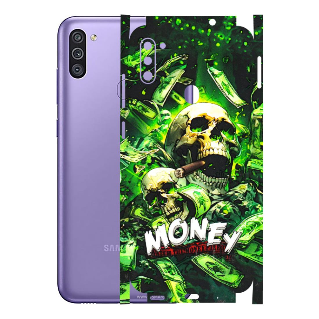 Samsung M/F/Note/Flip and C Phone Skins (All Models) - Skull Money - 3D Embossed Finish (L-303) Samsung Galaxy M11